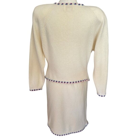 Vintage Honeybee 70% Lambswool Angora Blend Cardigan and Skirt Set Women's S - Picture 5 of 16